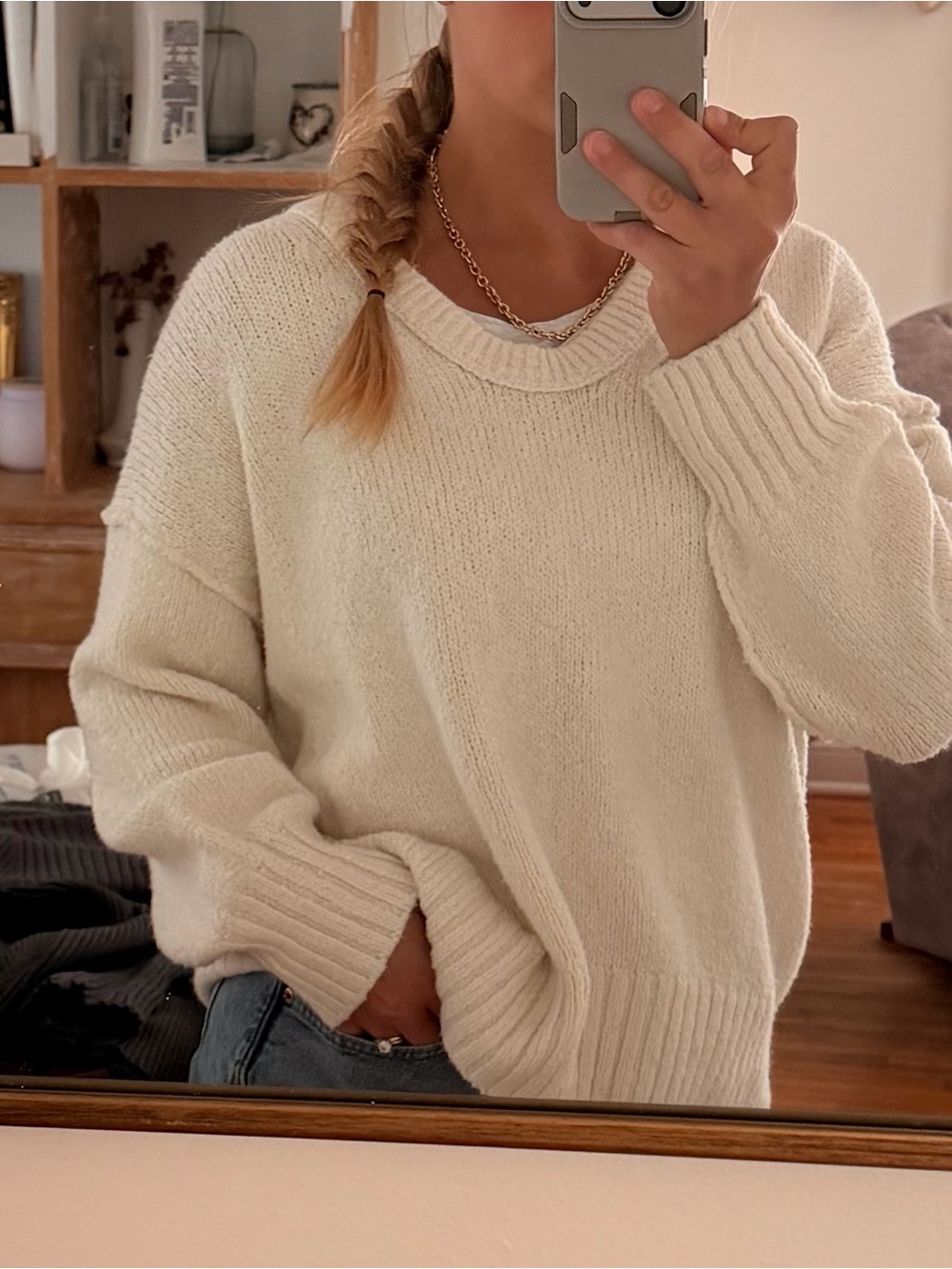 Free people white sweater